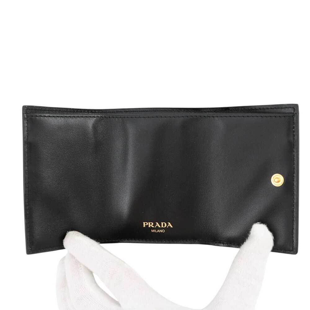 Prada Tri-fold Wallet Vitello Move Compact 1MH021 PRADA Black WALLET - Picture 4 of 11